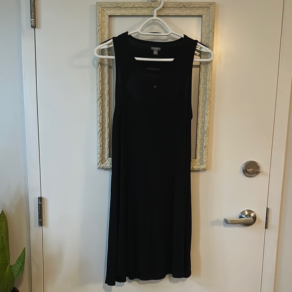 AERIE | Black Sleeveless Sheath Midi Swing Dress with Back Key Hole - Picture 5 of 12
